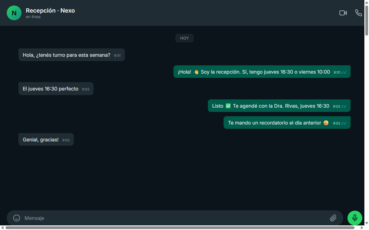 Recepcionista por WhatsApp